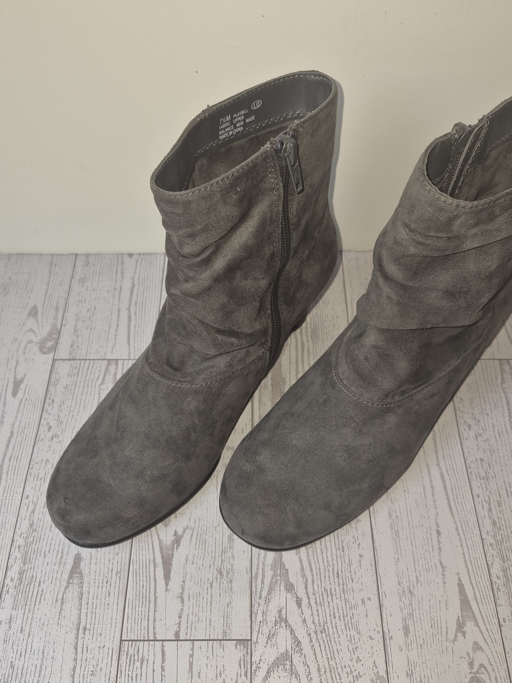 A2 By Aerosoles Dark Gray Suede Slouch Ankle Boots